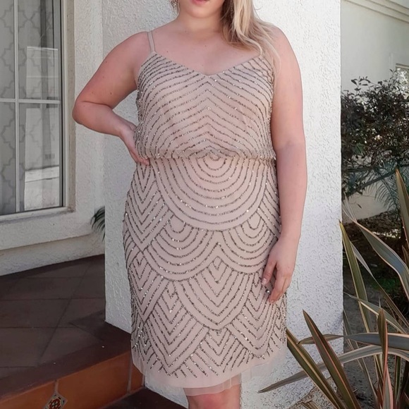 Adrianna Papell beaded sleeveless blouson dress ✨ - Picture 9 of 14